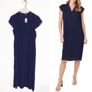 Nwt J MCLAUGHLIN Aisha Flutter Sleeve Accordion Shift Dress Women size M